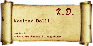 Kreiter Dolli névjegykártya